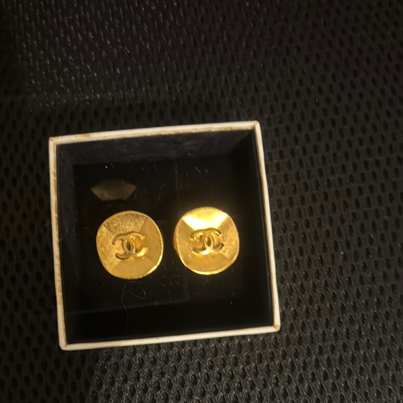 CHANEL Gold-Tone Earrings - Picture 1 of 2